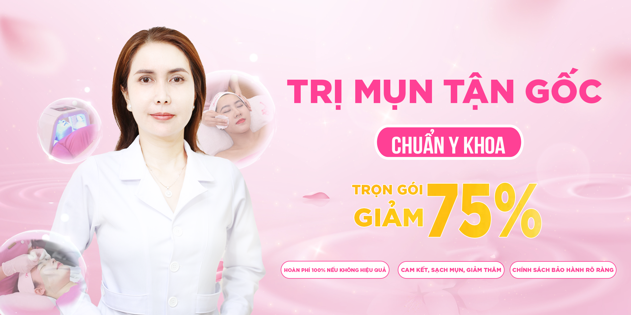 Trị mụn tận gốc ưu đãi đến 75%